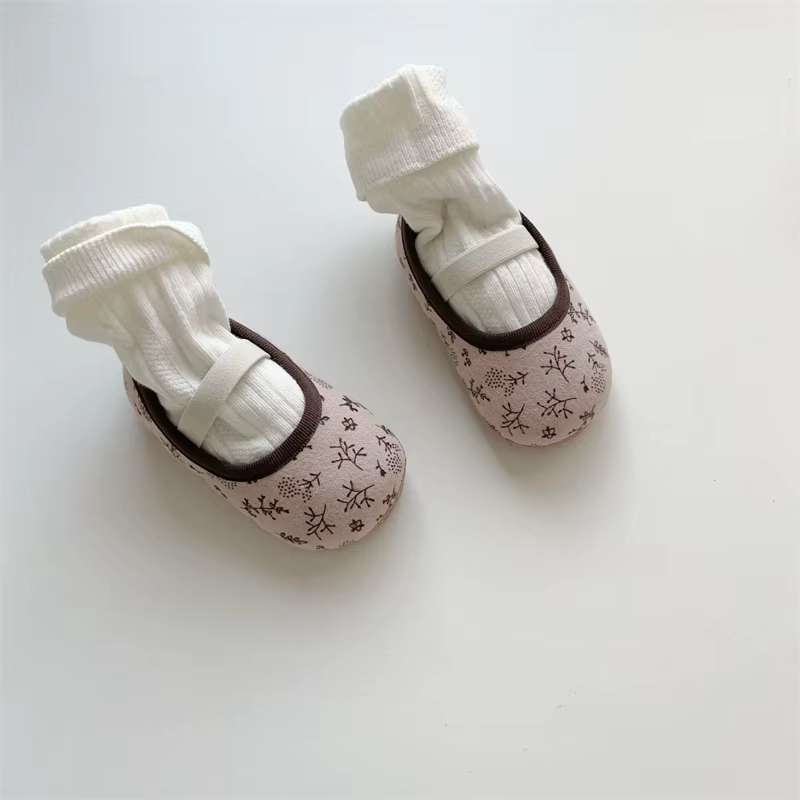 Zapatos de bebé princesa floral para niña – Suela blanda antideslizante - imagen 4