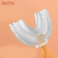 Cepillo dental infantil de silicona suave con forma de U