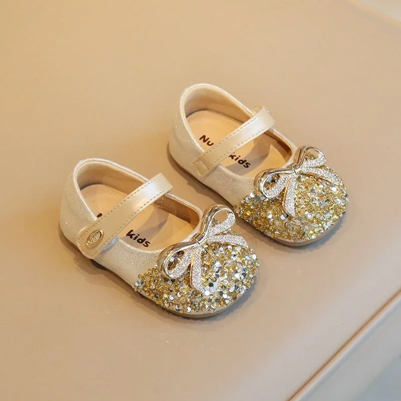 Zapatos de niña suaves para fiesta elegante, estilo mocasín ligero