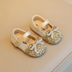 Zapatos de niña suaves para fiesta elegante, estilo mocasín ligero