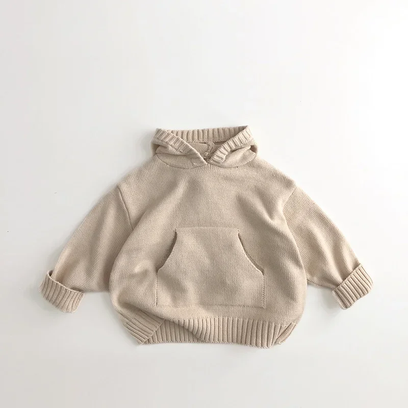Jersey de punto fino con capucha y bolsillo para niños - imagen 3