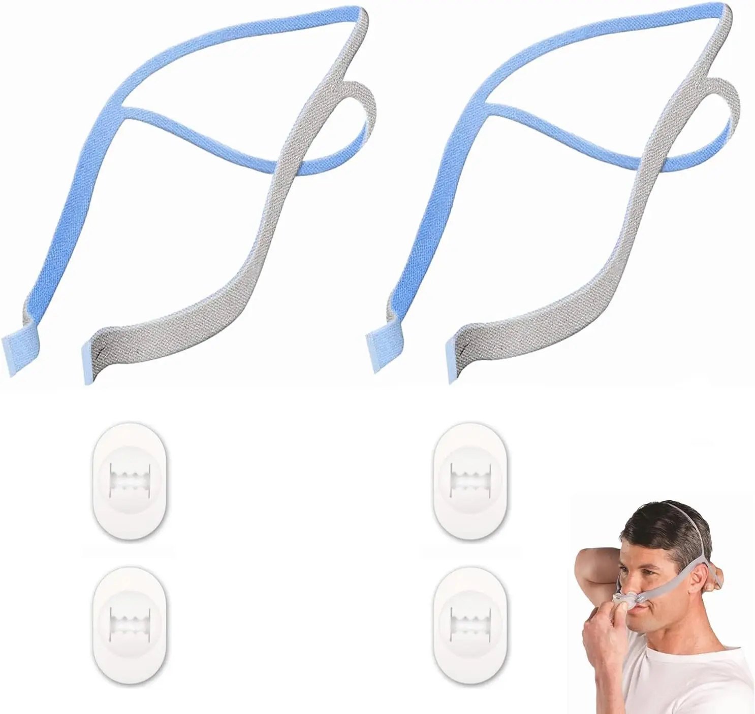 Arnés CPAP repuesto AirFit P10 con correas ajustables y clips