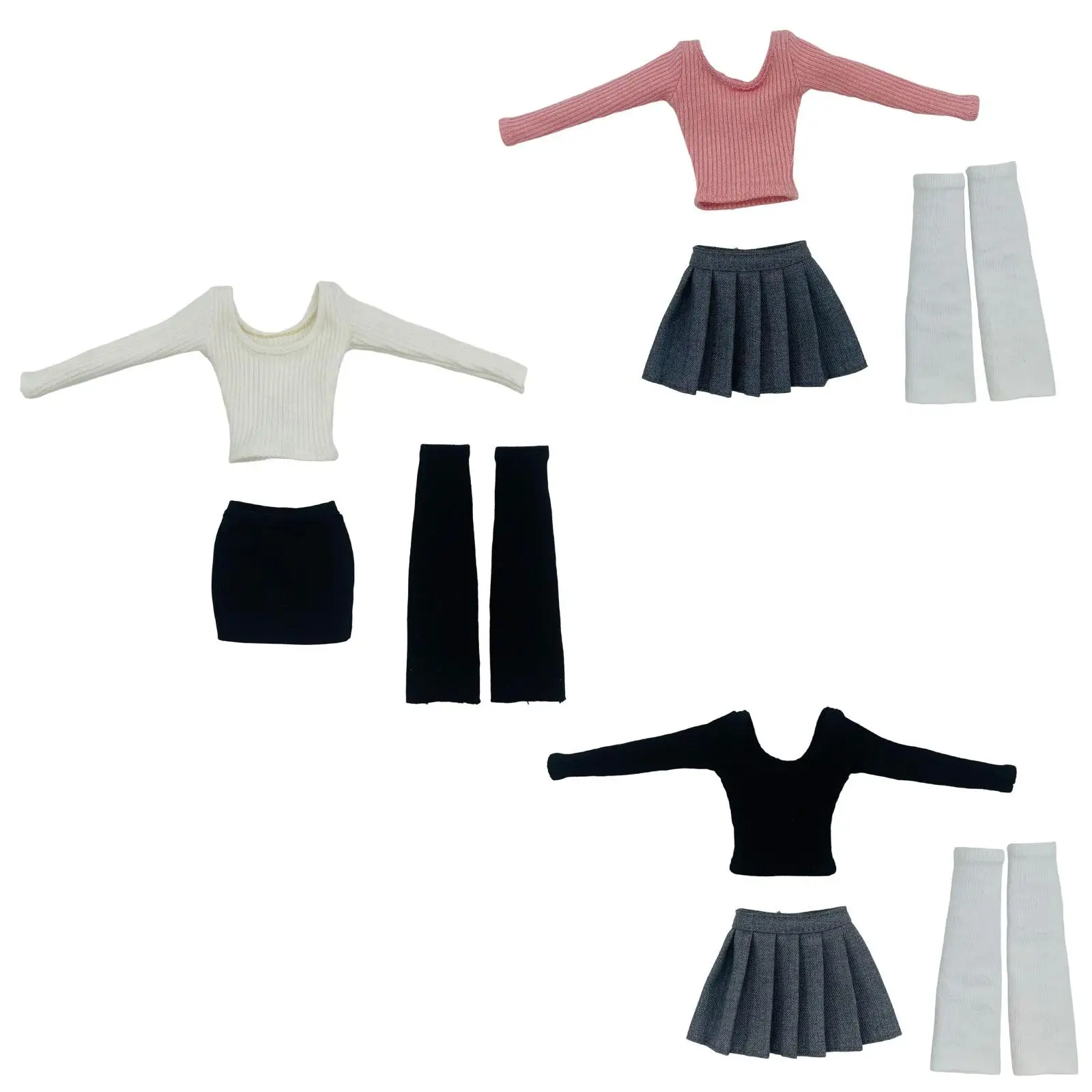 Traje de manga larga femenina para muñeca con top de tubo - imagen 4