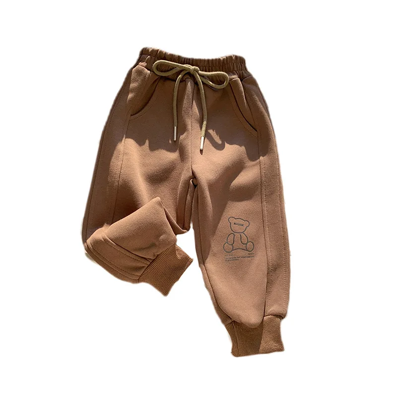 Pantalón chándal infantil de color sólido para niños en otoño - imagen 3