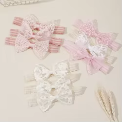 Diademas elásticas de encaje con lazo para bebé niña – Estilo turbante