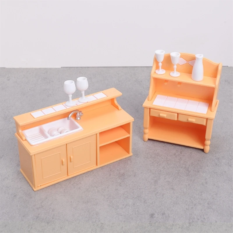Cocina en miniatura para casa de muñecas con lavavajillas - imagen 5