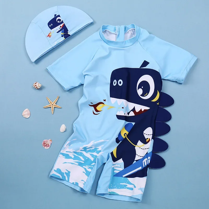 Traje de baño una pieza para niño con cremallera y manga corta - imagen 3