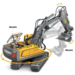 Coche RC con excavadora bulldozer para niños, juguete robusto