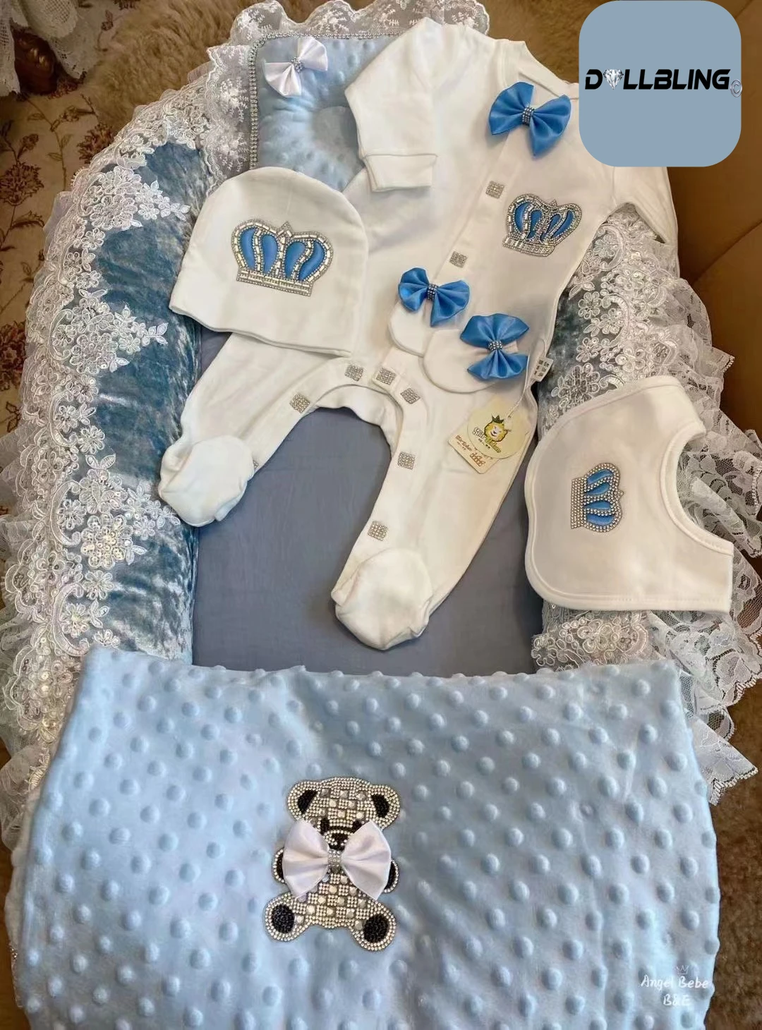 Traje de esmoquin rojo para niño con manta de bebé caballero - imagen 5
