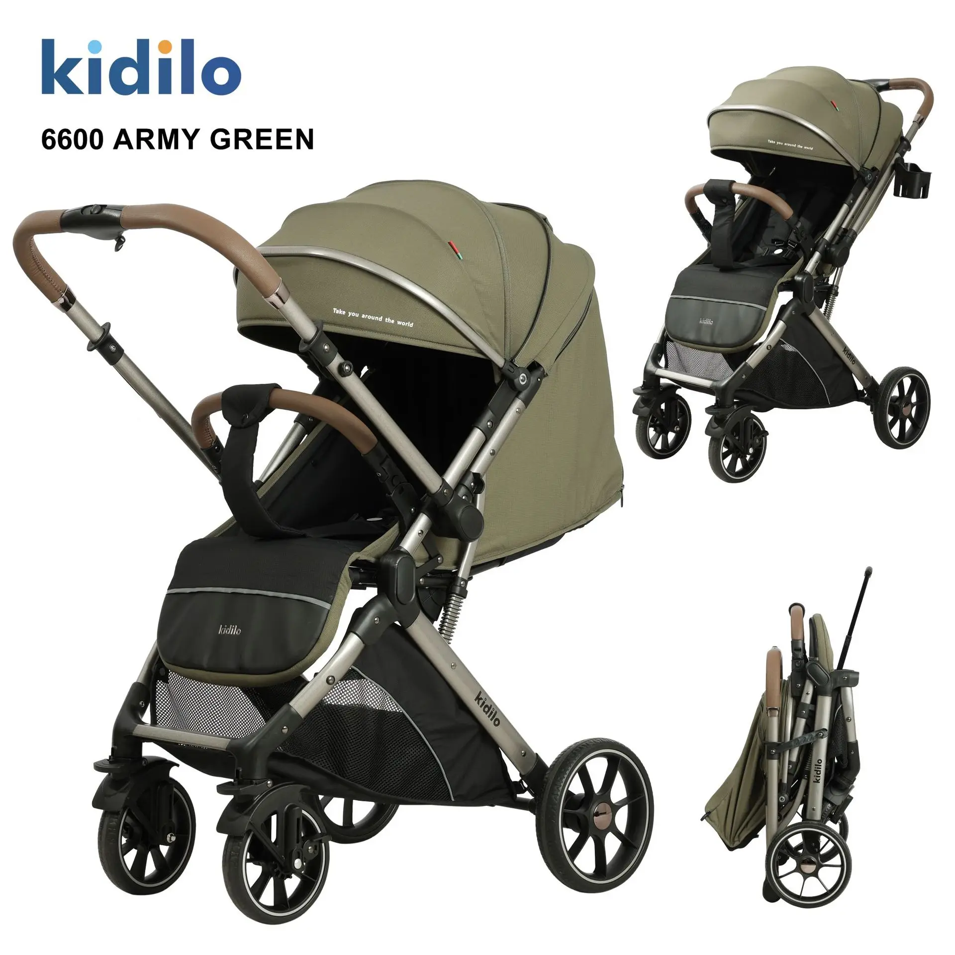 Cochecito bidireccional Kidilo ligero y plegable para recién nacidos - imagen 2