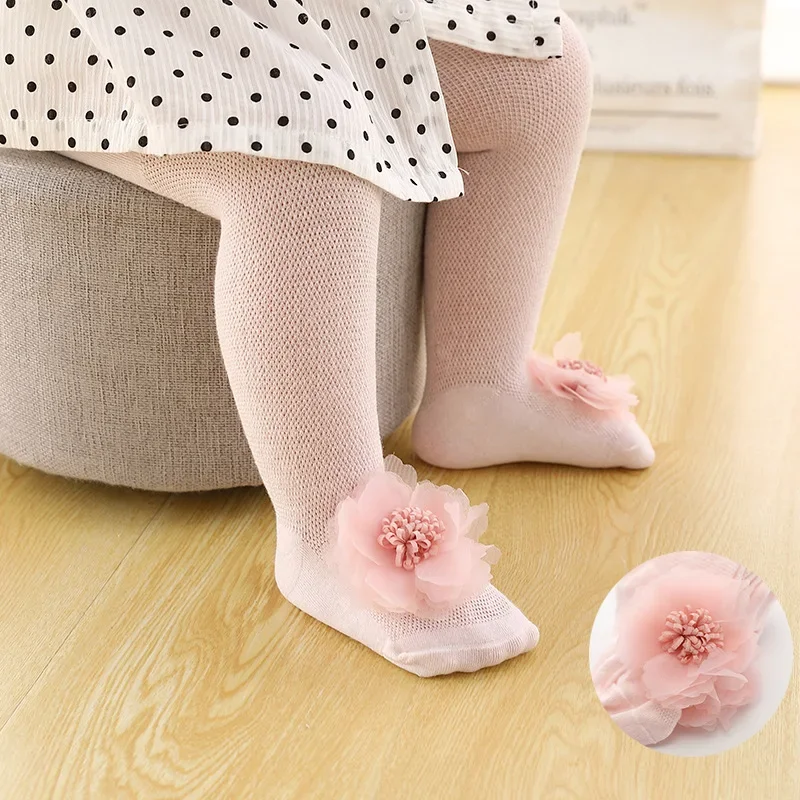 Medias de algodón con lazo – Encaje suave para niña - imagen 2