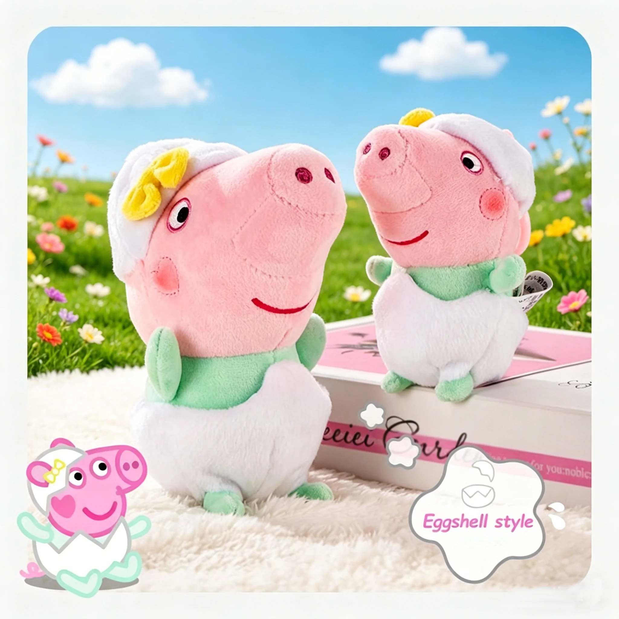 Peluche Peppa Pig de Evie, colgante suave estilo cáscara de huevo - imagen 5