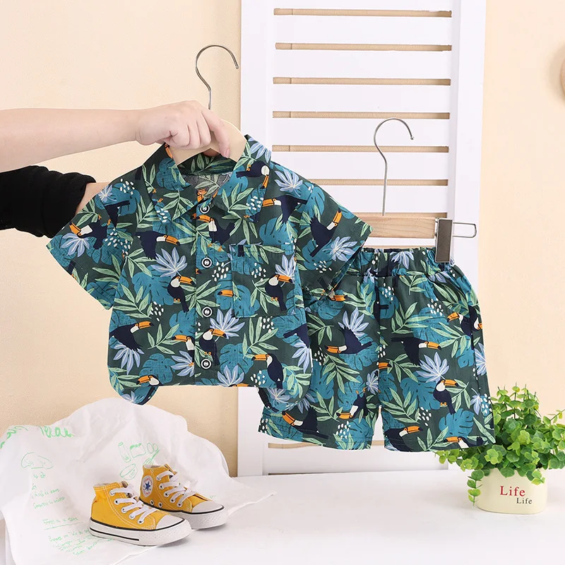 Conjunto de verano para bebé con camisa y pantalón corto estampado - imagen 5