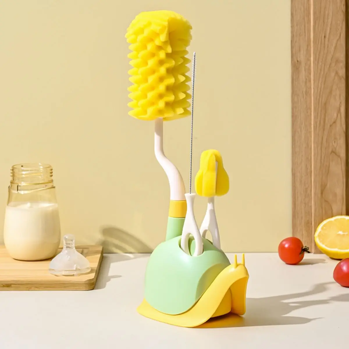 Cepillo de esponja para biberones con mango largo juego tetinas - imagen 2