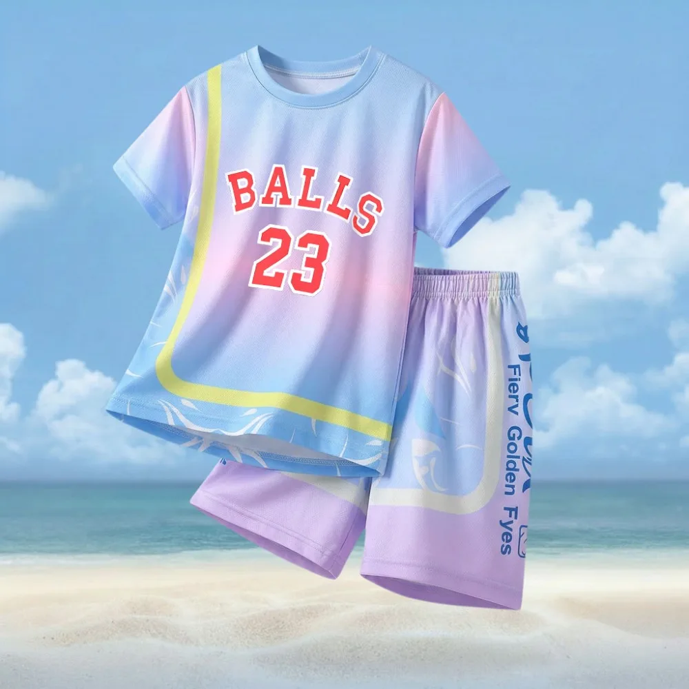 Conjunto deportivo transpirable de malla para niños – Verano