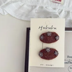 Pinzas de cabello florales tejidas, clips elegantes para bebé