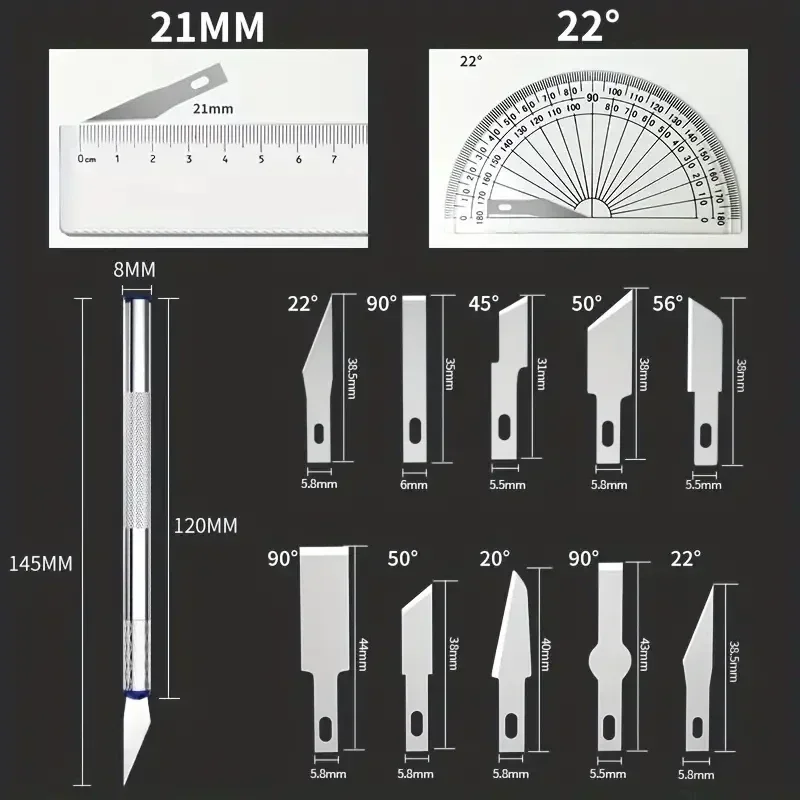 Set de corte para manualidades con cuchillo y punta metálica - imagen 2