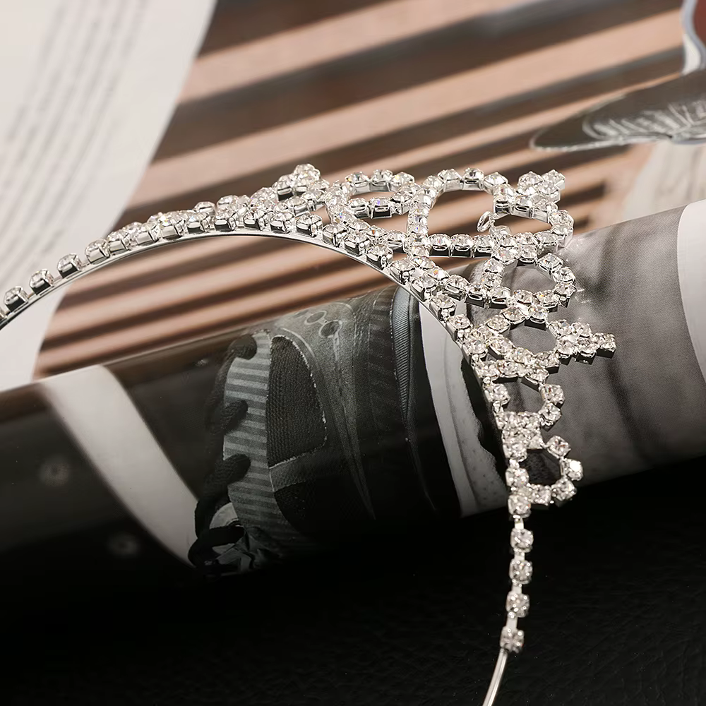 Tiara de cristal con lazos para niña - Diadema de fiesta