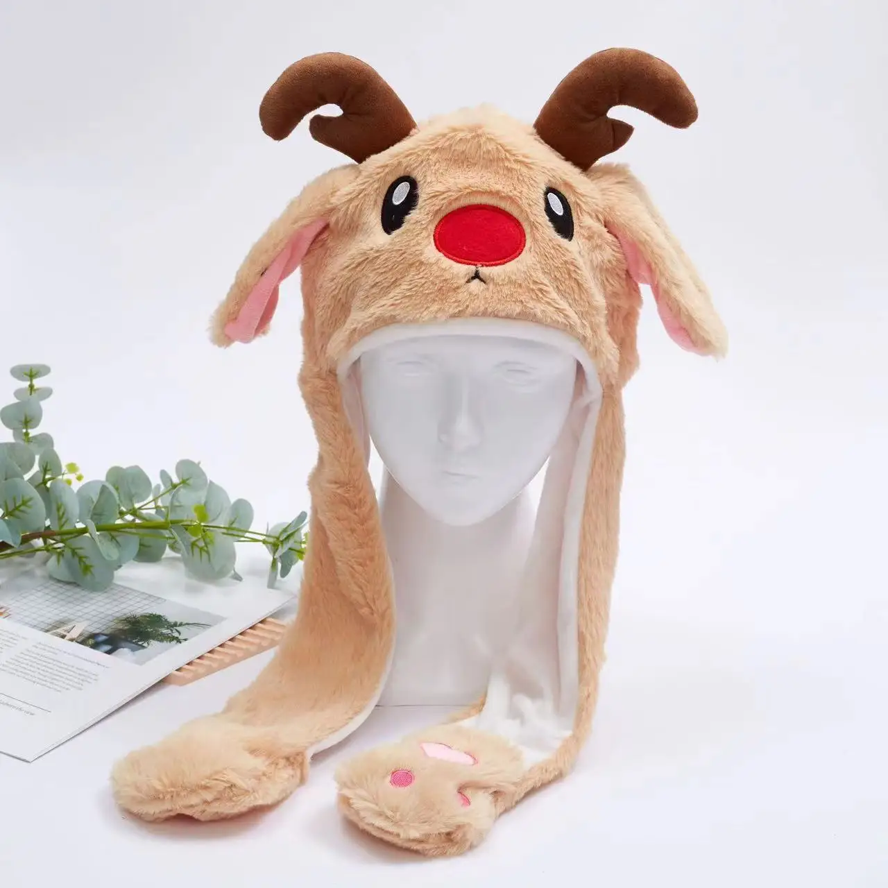 Conjunto gorro y bufanda bebé invierno con alce, Papá Noel - imagen 2
