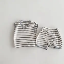 MILANCEL Conjunto Verano Niño Camiseta Rayada y Pantalón Corto