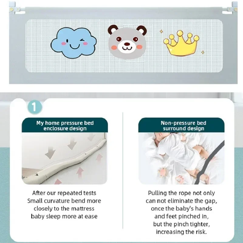 Barrera de seguridad para cama infantil ajustable - imagen 3