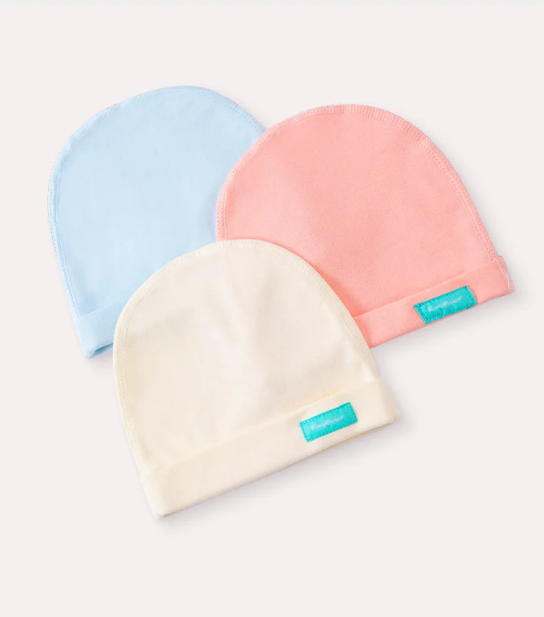 Gorros de algodón para recién nacido, color sólido