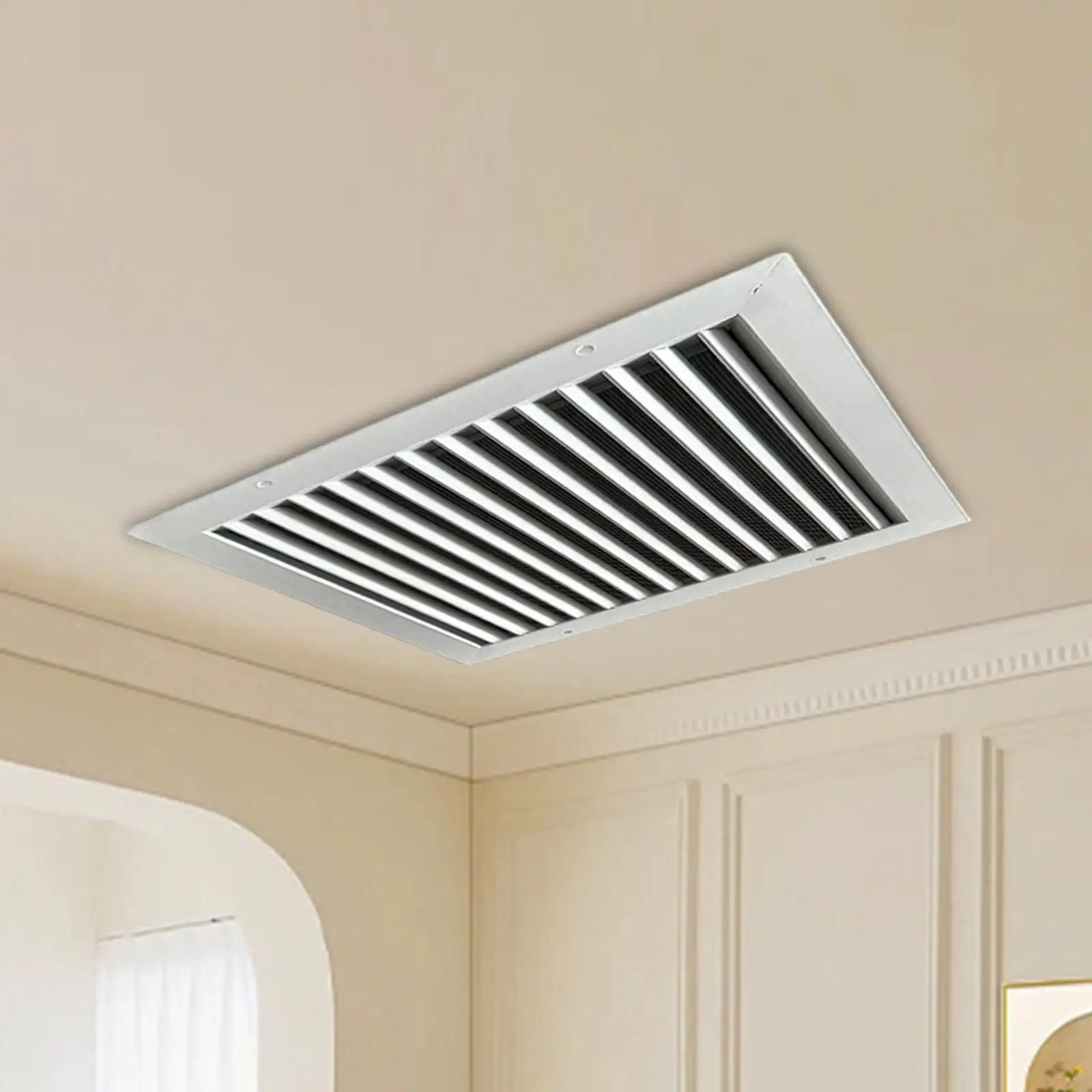 Vista de la rejilla en contexto de ventilación