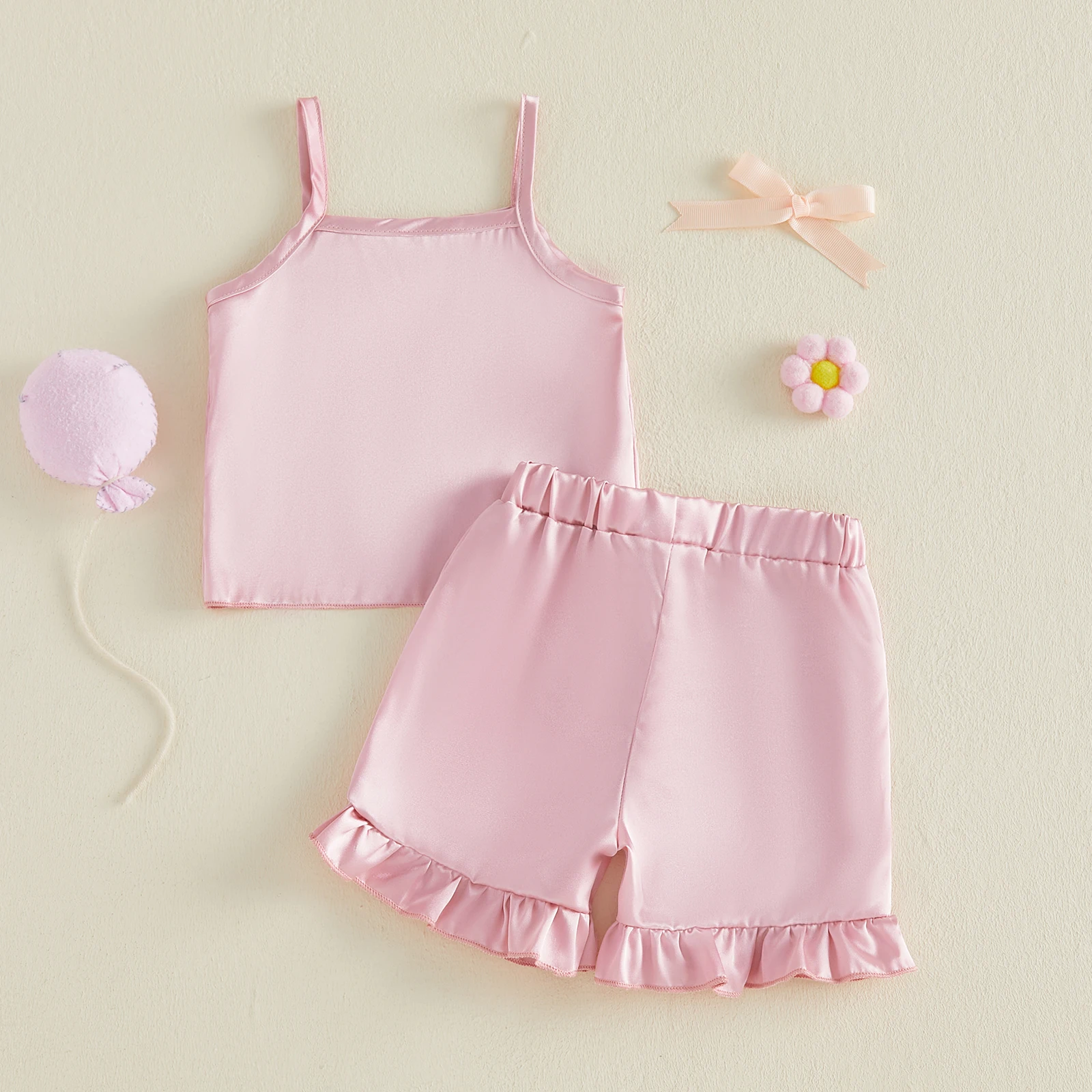 Conjunto de pijama de verano para niña: camiseta sin mangas y shorts