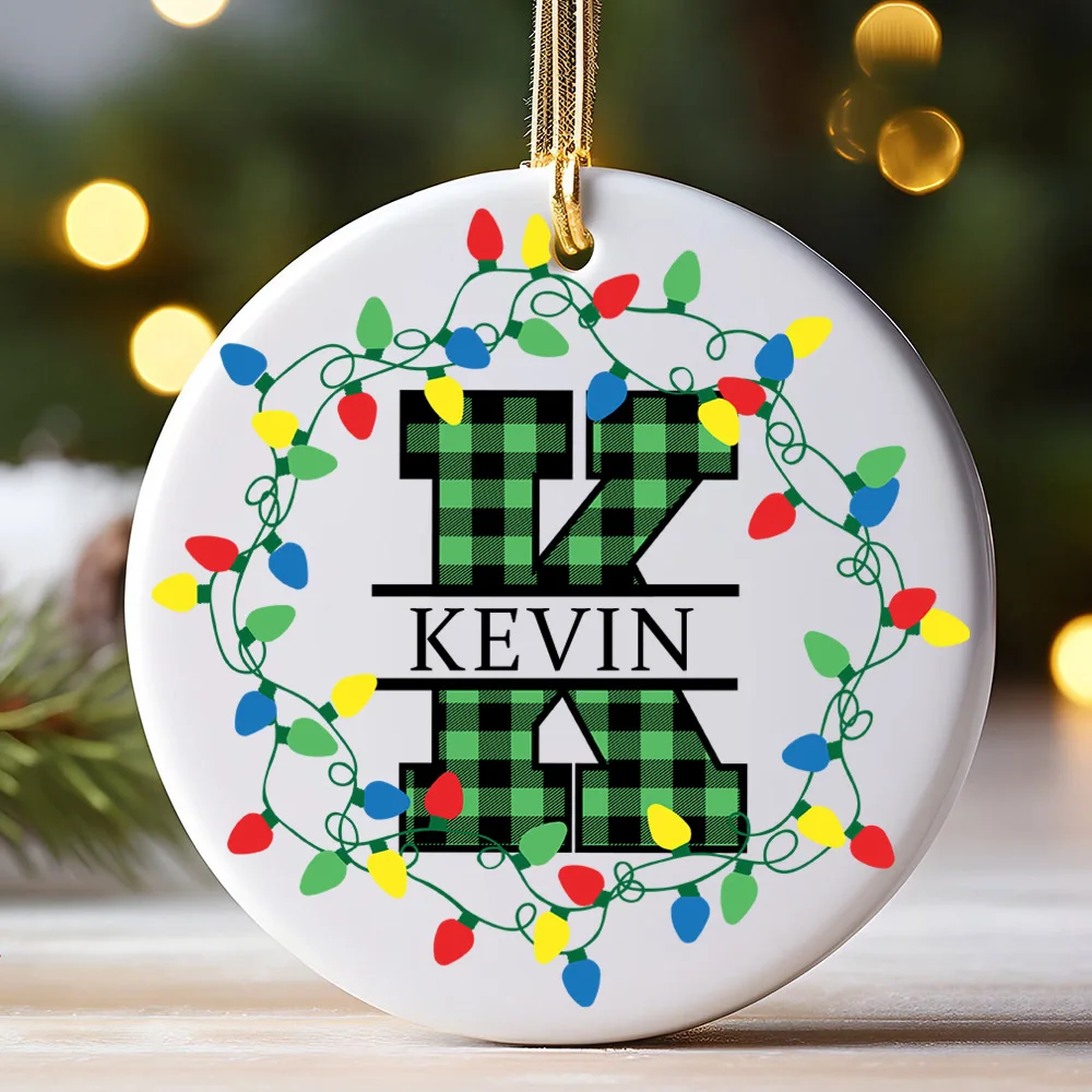 Adorno navideño personalizado para bebé con inicial y nombre - imagen 4