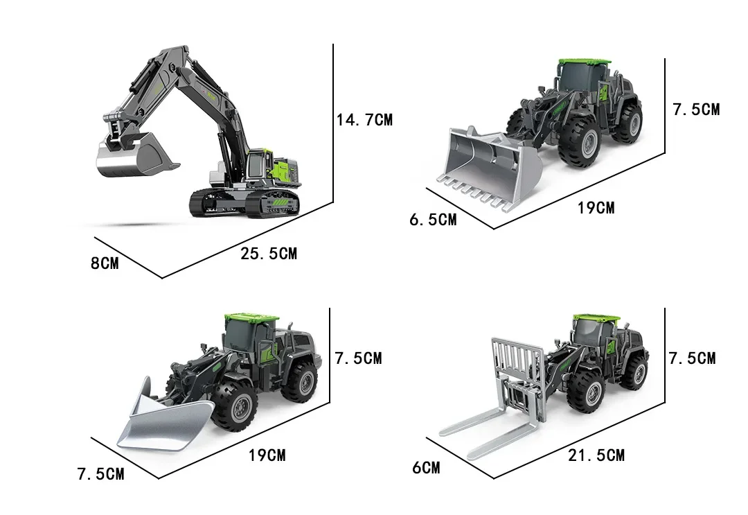 Grúa mezcladora de construcción en metal fundido a presión para niños