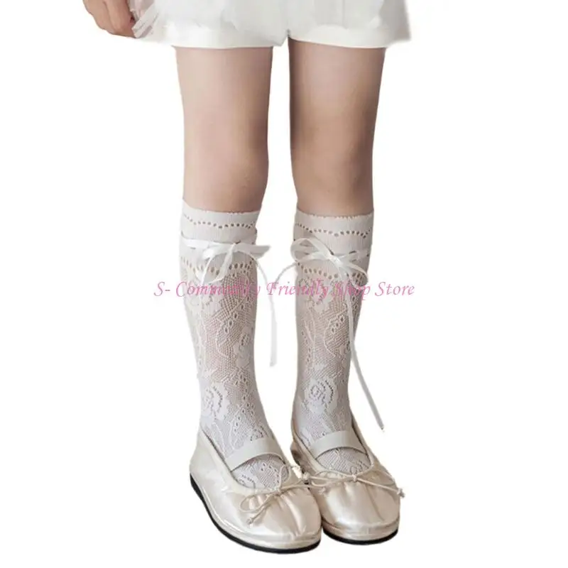 Calcetines altos con encaje para niños – Parte elástica - imagen 3