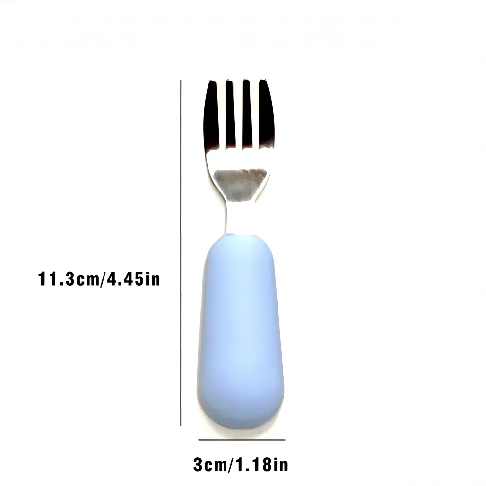 Juego de cubiertos infantiles de silicona y acero inoxidable - imagen 4