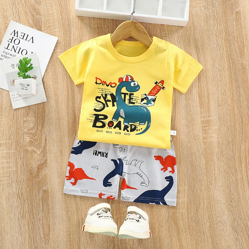 Conjunto unisex de algodón con camiseta manga corta y shorts dibujos - imagen 4