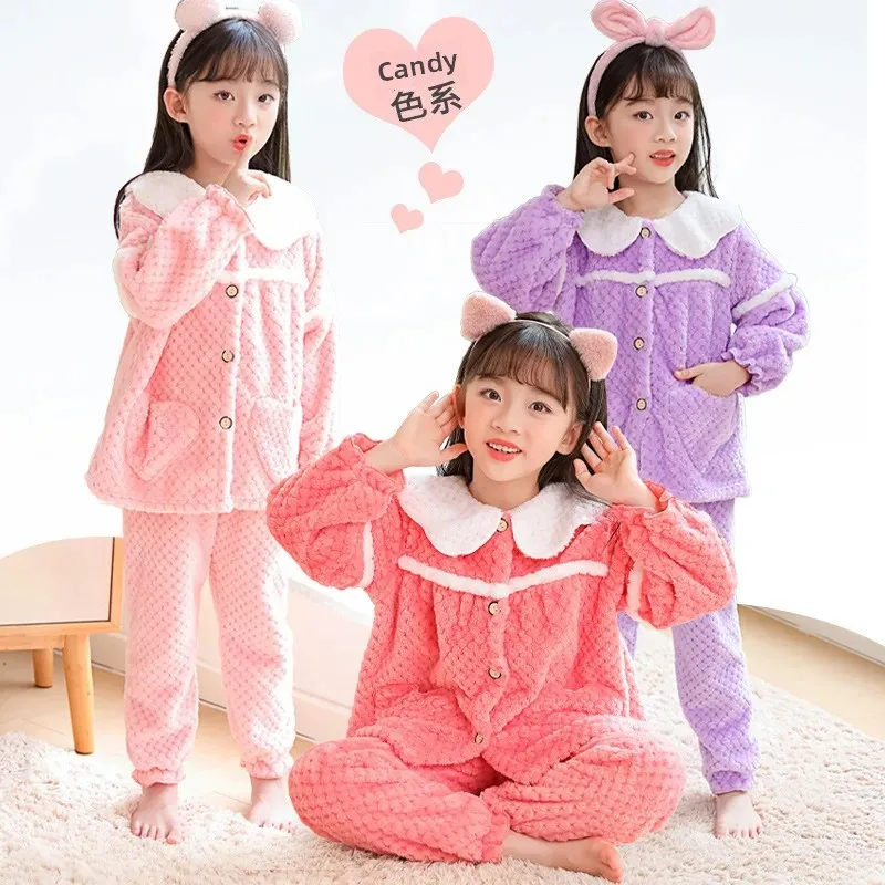 Pijama de franela infantil cálido para dormir en casa - imagen 2