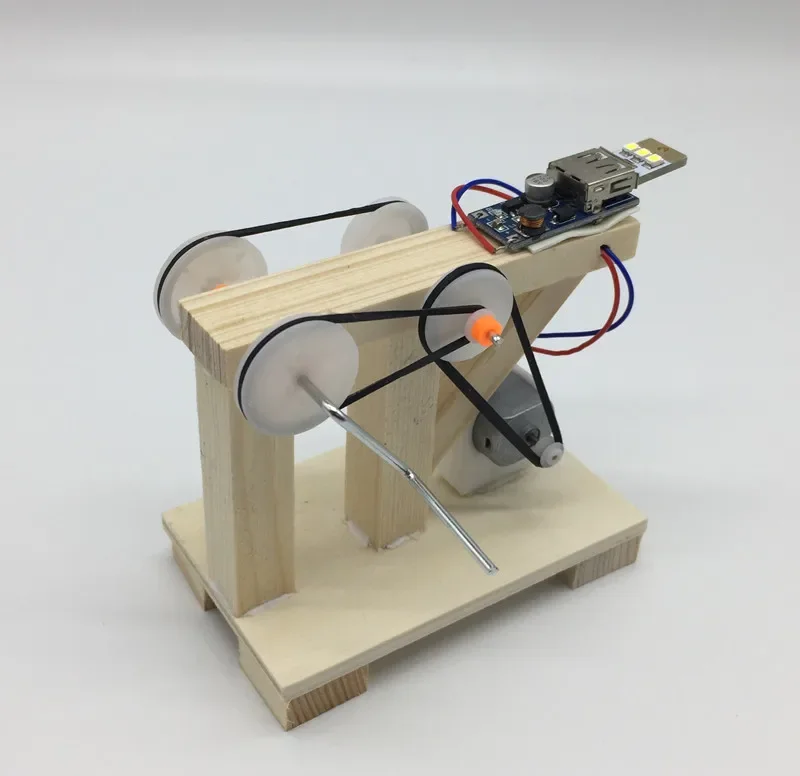 Dínamo manual de madera para montar: juguete educativo - imagen 3