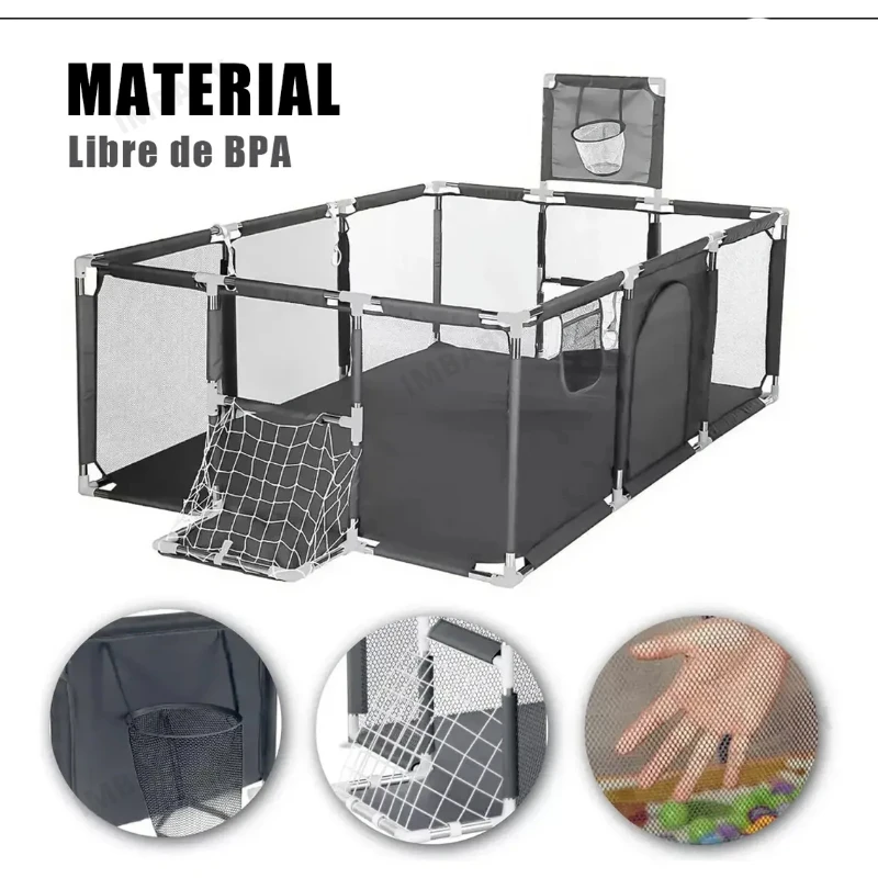 IMBABY corralito infantil con valla de seguridad - imagen 4