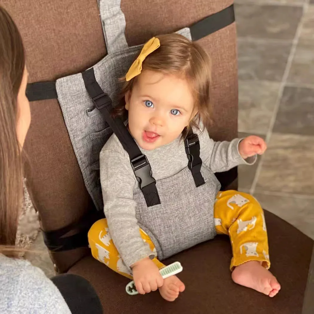 Silla alta portátil para bebé con arnés de seguridad - imagen 3