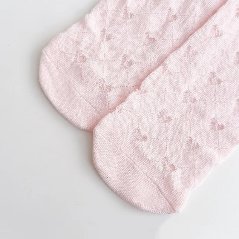 Calcetines altos de algodón con lazo estilo princesa para niñas - imagen 2