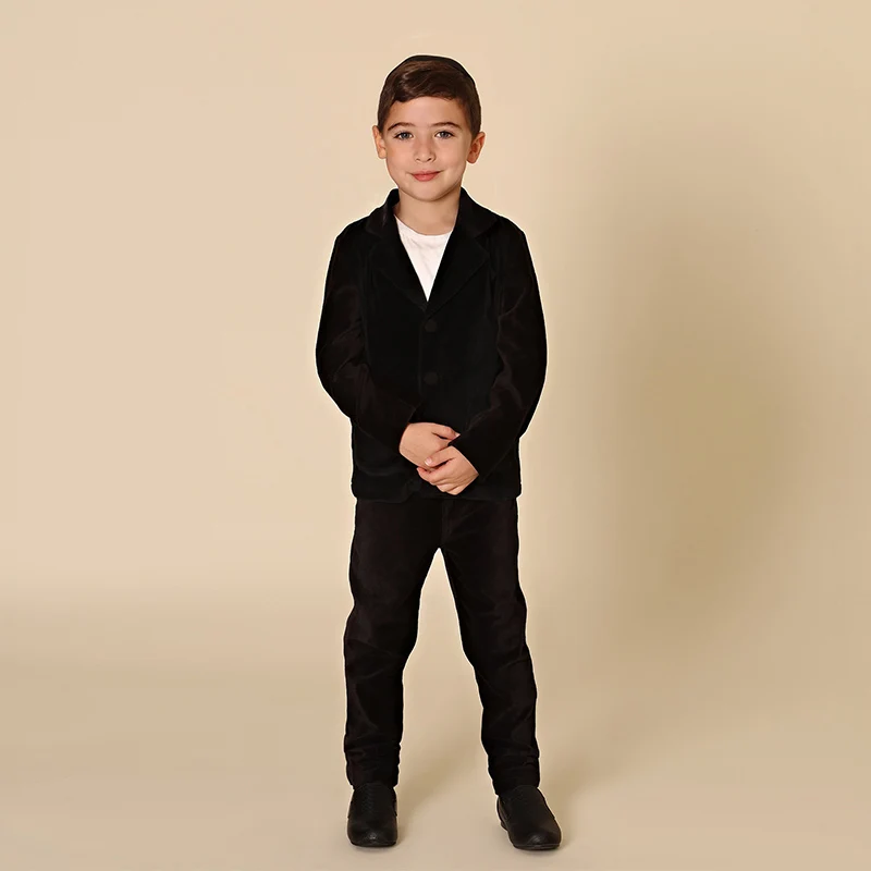 Conjunto familiar de pana floral para niños - imagen 3