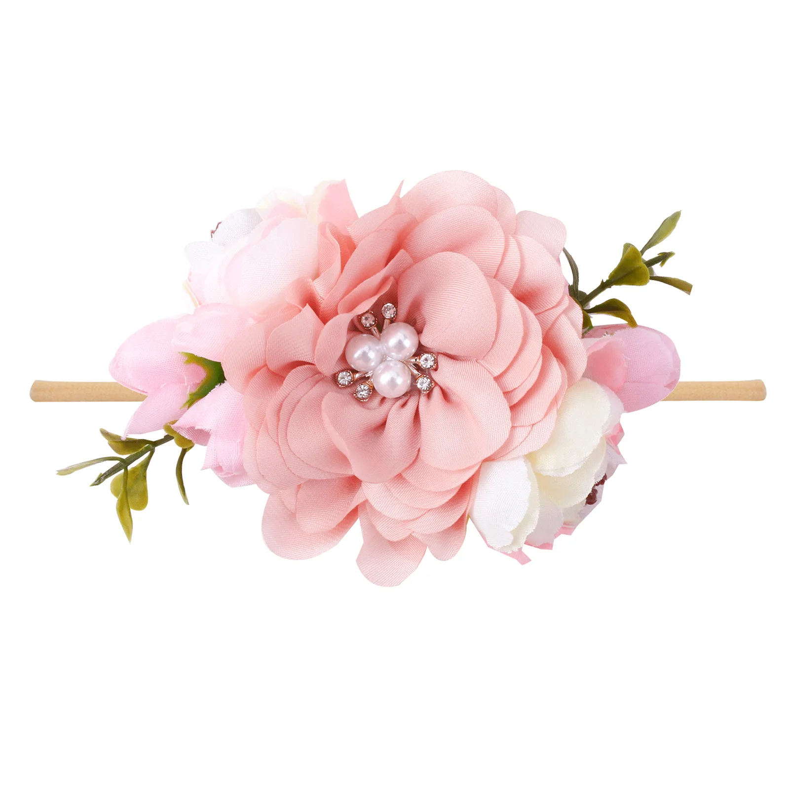 Diadema de flores para bebé con flor grande, estilo princesa - imagen 5