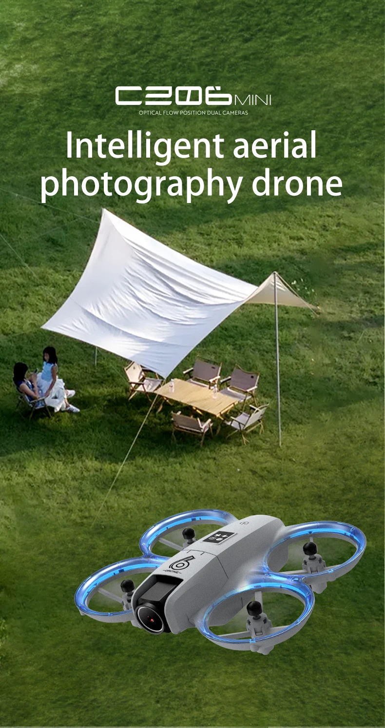 Dron plegable listo para volar
