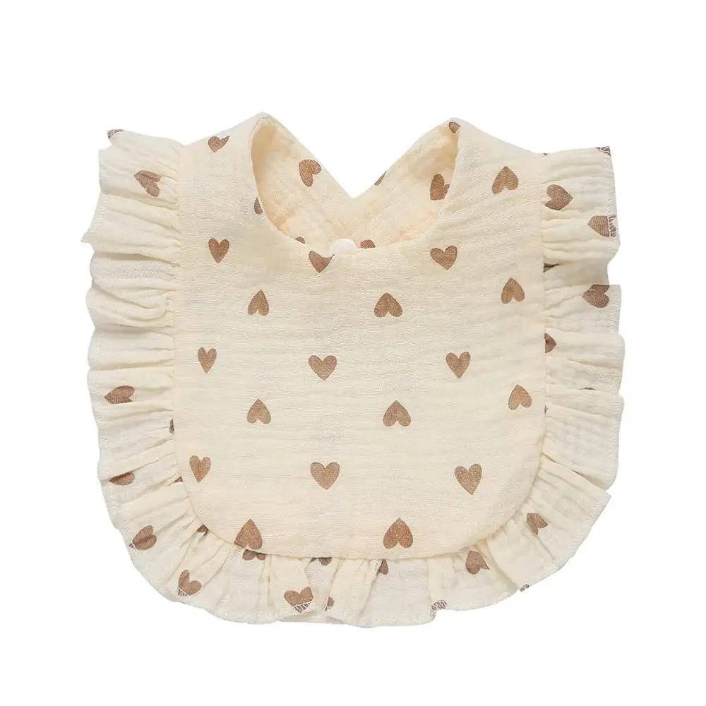 Babero floral con volantes para bebé – Antibabas de algodón