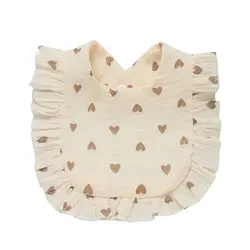 Babero floral con volantes para bebé – Antibabas de algodón