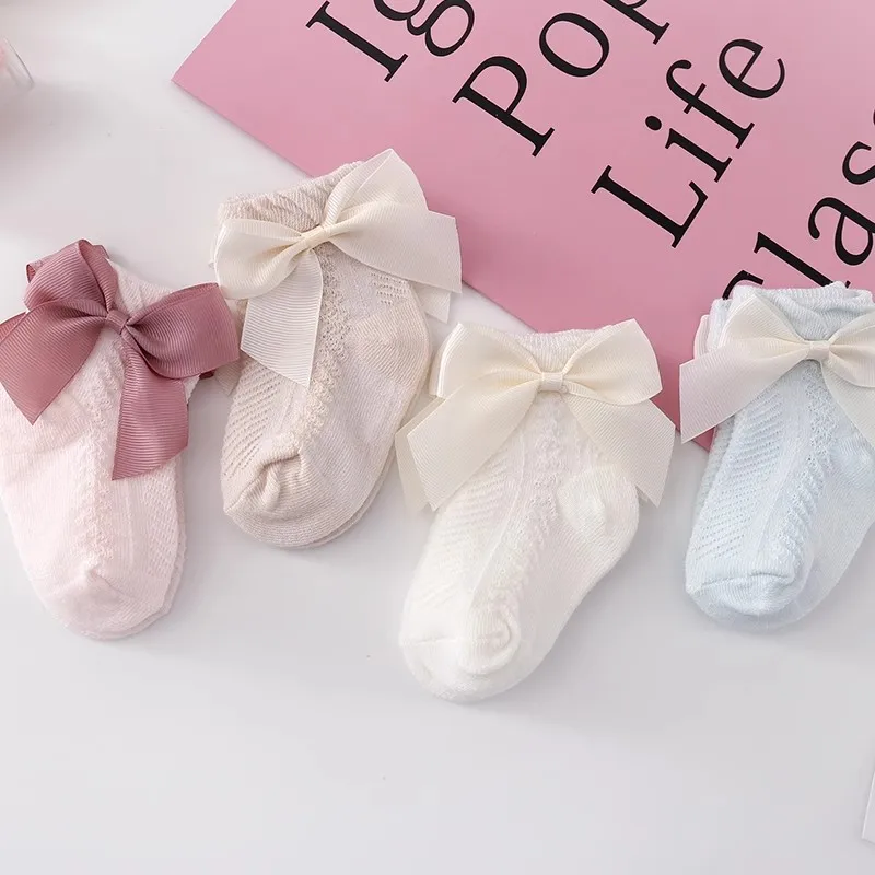 Calcetines verano bebé niña – Algodón transpirable con lazo - imagen 5