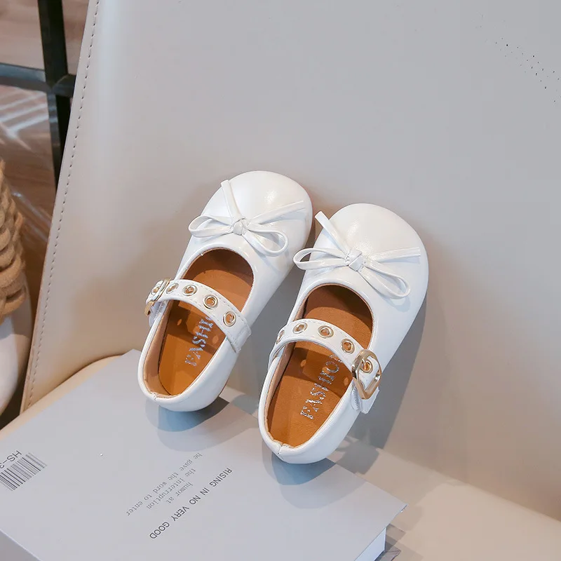 Zapatos de cuero para niños - Estilo mariposa, suela antideslizante