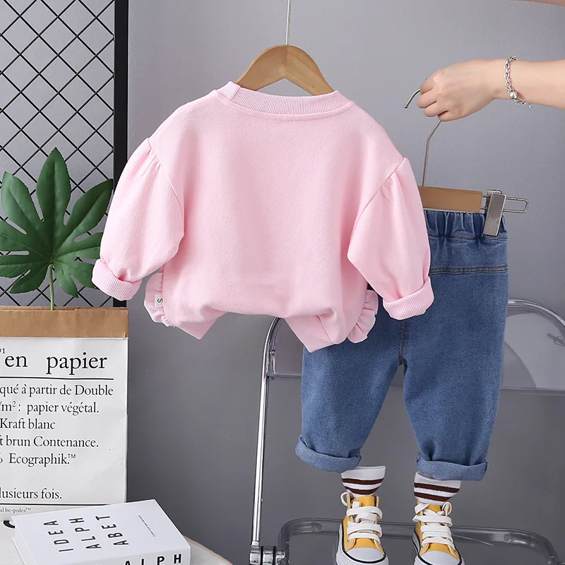 Conjunto infantil para bebé niña – Jersey y pants de algodón - imagen 4