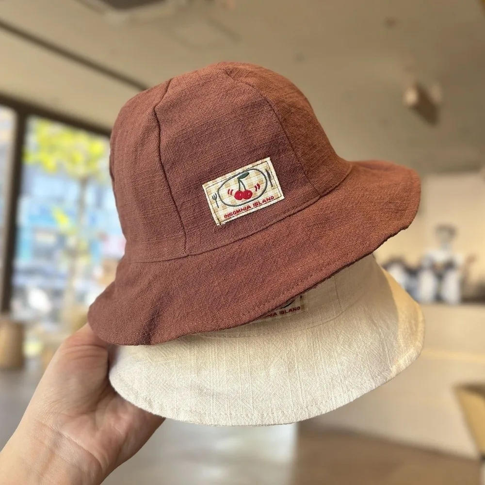 Sombrero de sol bebé tipo bucket en algodón y lino, ala ancha - imagen 4