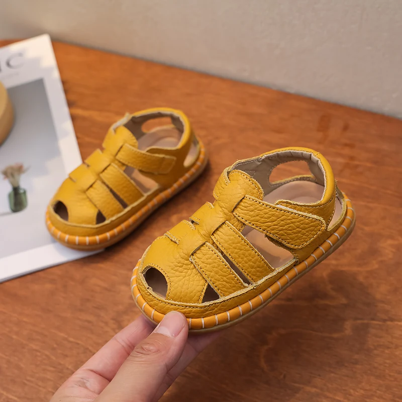 Sandalias de cuero genuino antideslizantes para bebés y niños - imagen 5