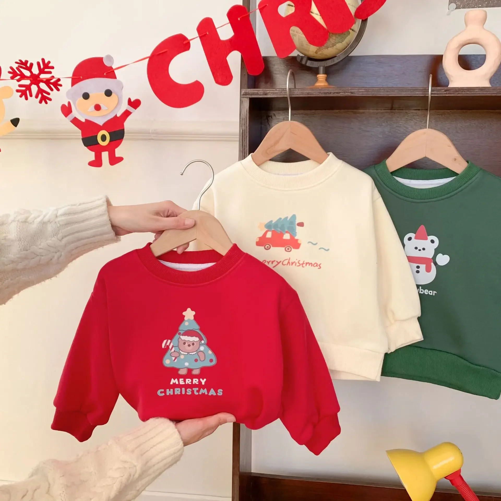 Sudadera acolchada de invierno con motivos navideños para niños - imagen 5