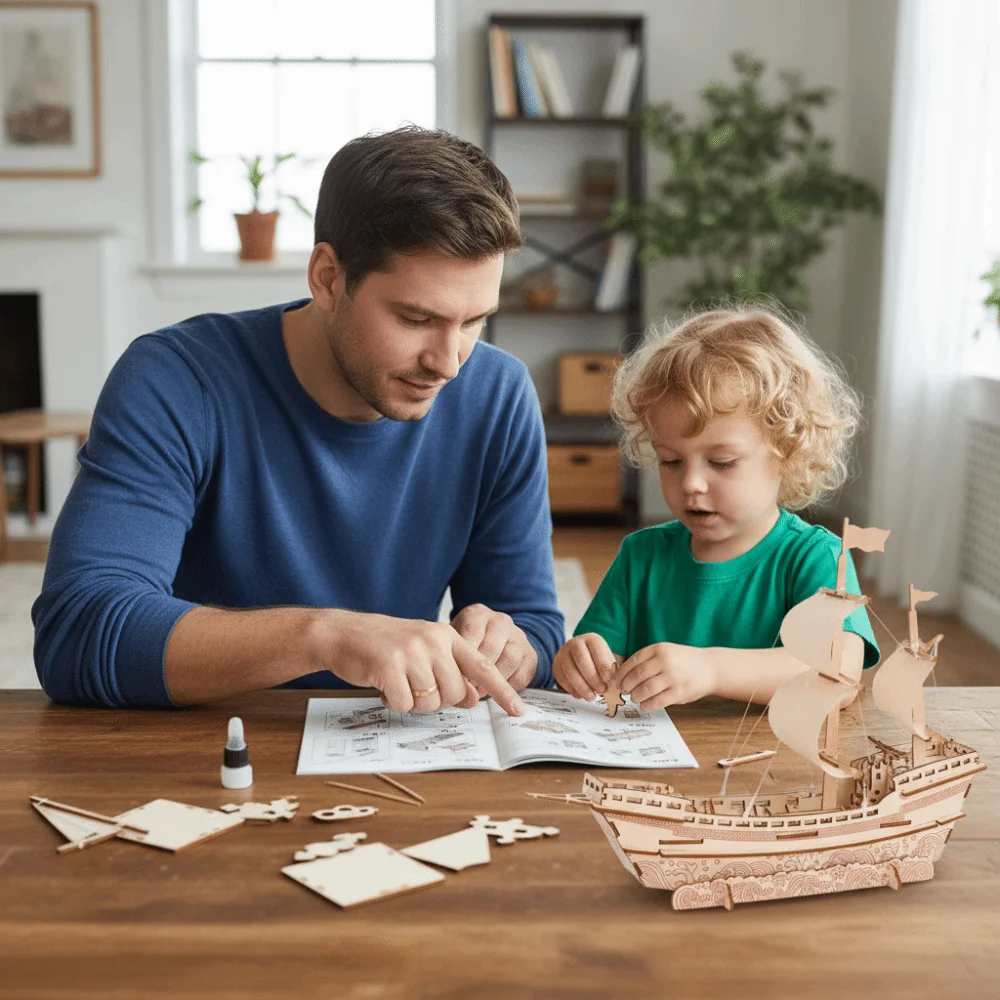 Rompecabezas 3D barco holandés de madera – kit para armar infantil - imagen 5